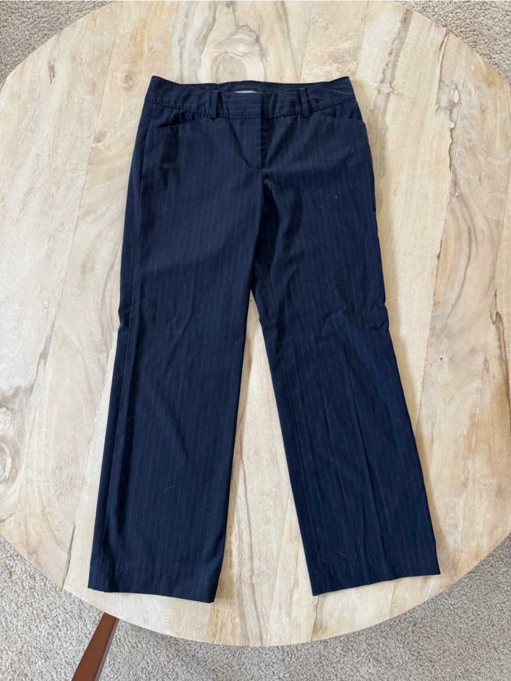 Anne Klein Navy Pinstripe Dress Pants 2P